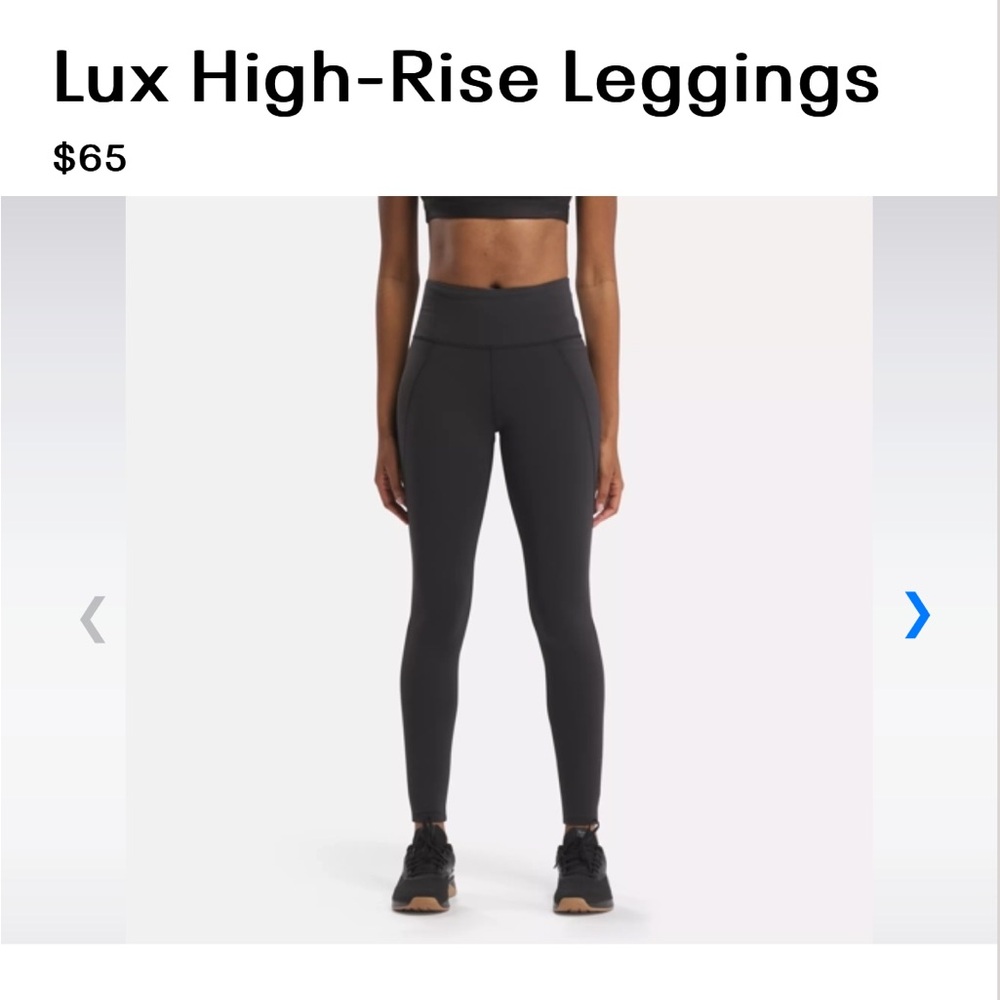 Brand new in bag Reebok lux leggings with pocket size small black
